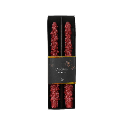 Set2 Κεριά Christmas Red 2.1x25cm