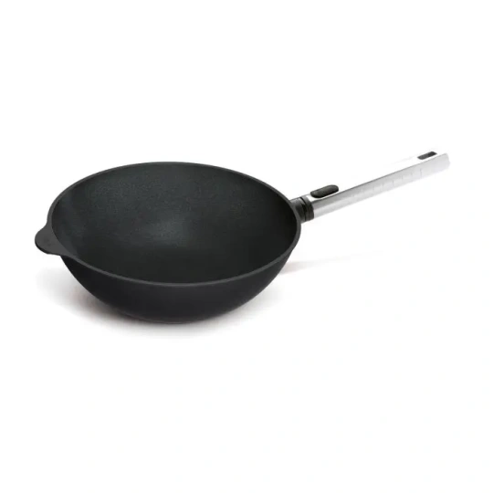 Wok αντικολλητικό από χυτό αλουμίνιο με καπάκι και αποσπώμενη ανοξείδωτη λαβή 28 εκατ. Diamond XR Logic Pro