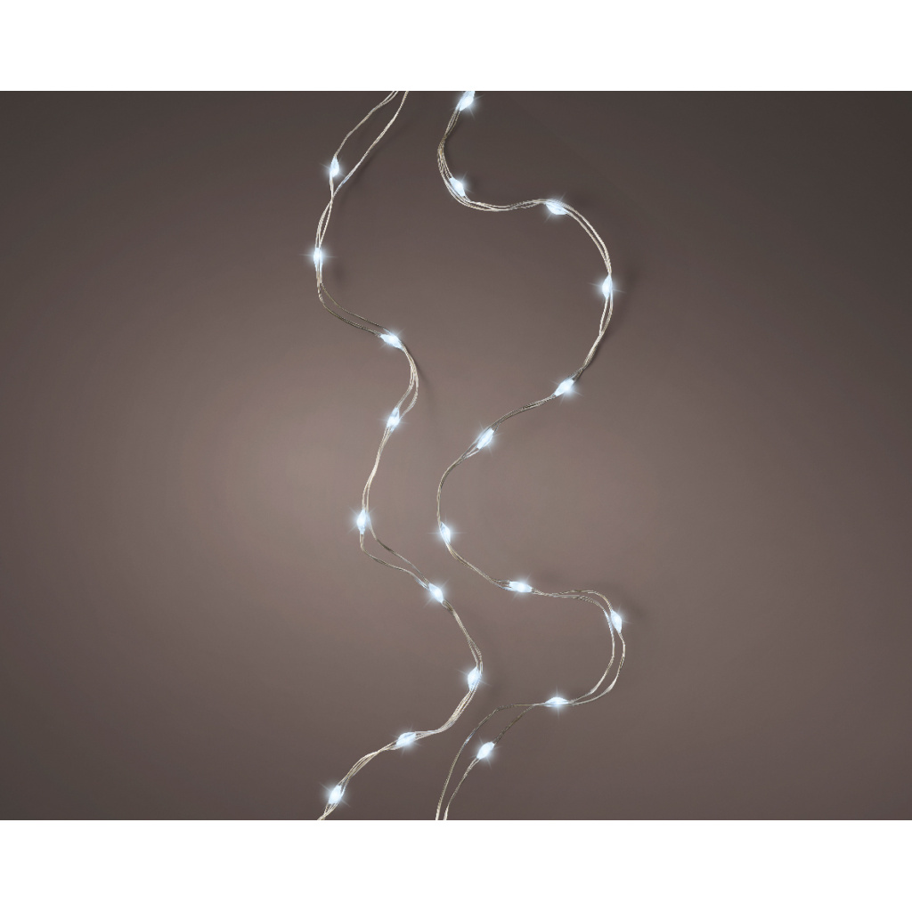 Micro 60LED Φωτάκια Συρμάτινα Silver/Cool White 295cm