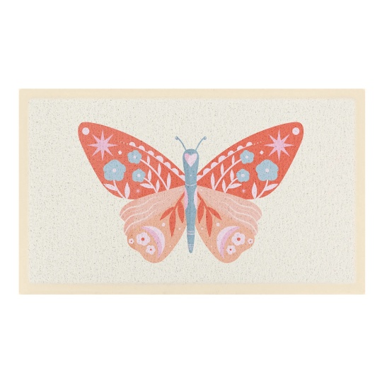 Artsy Mats - Χαλάκι Εισόδου Orange Flower Butterfly 70x40cm