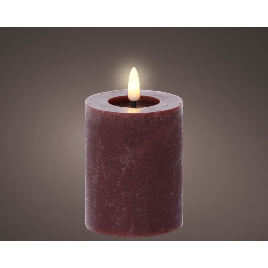 Κερί LED Oxblood Θερμού Φωτισμού 7x11.30cm