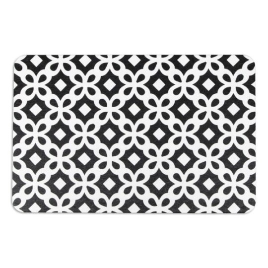 Artsy Mats - Αντιολισθητικό Πατάκι Μπάνιου Black Pattern White Stone 39x60cm