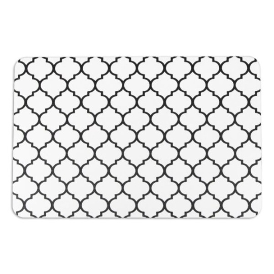 Artsy Mats - Αντιολισθητικό Πατάκι Μπάνιου BlackTrellis White Stone 39x60cm
