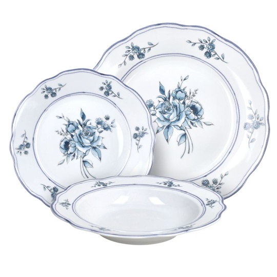 Set18 τμχ Φαγητού Heritage Florals Porcelain Blue